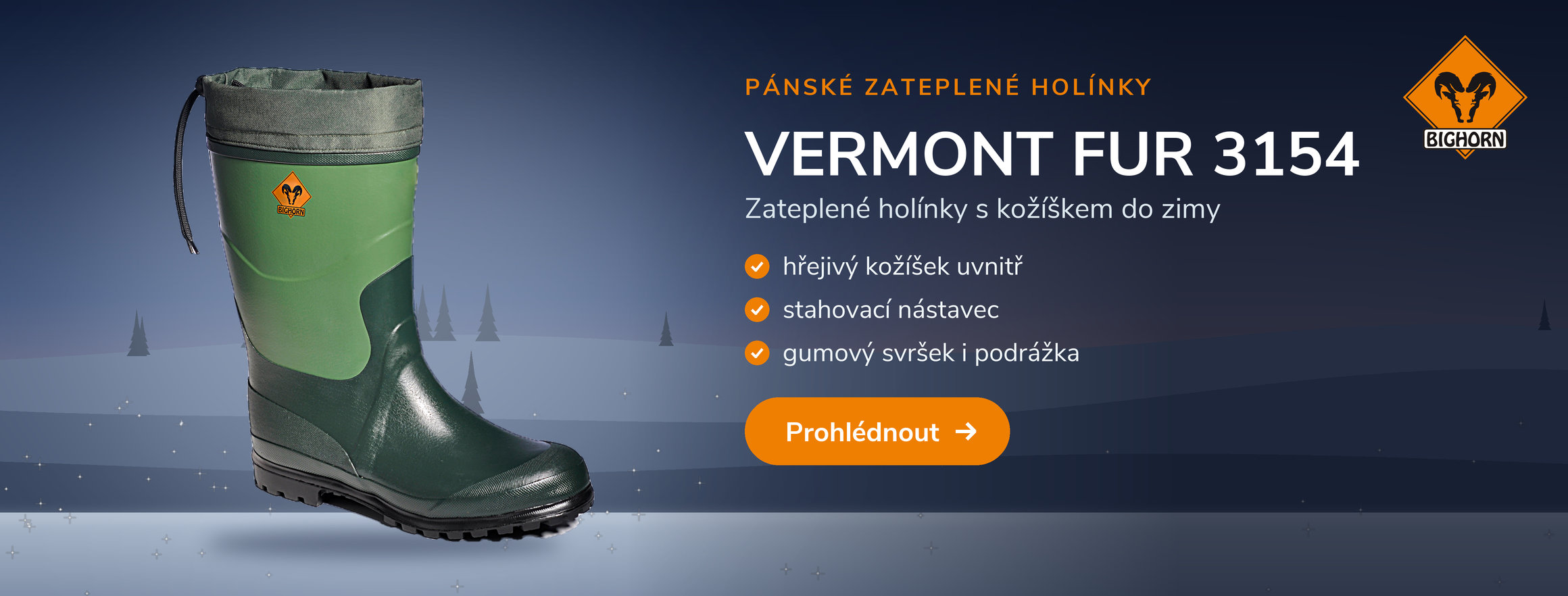 Pánské zateplené holínky Bighorn VERMONT FUR 3154